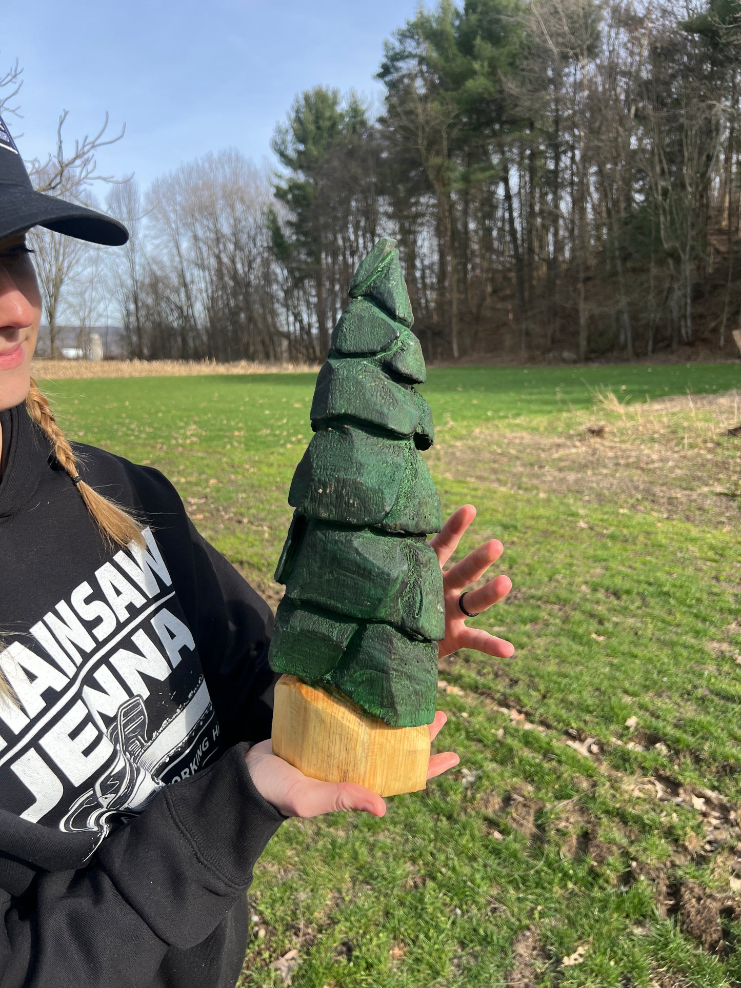 Hand-Carved Chainsaw Tree