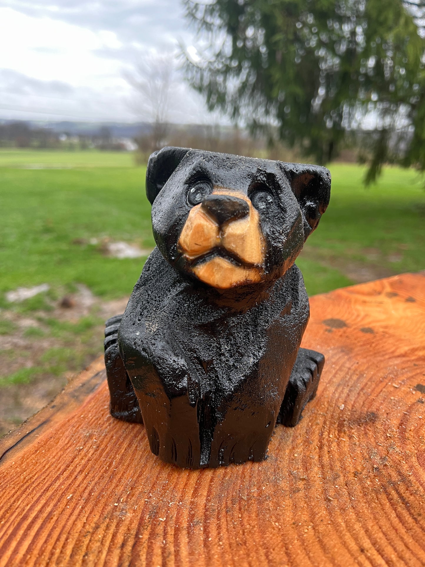 Hand-Carved Little Bear Sculpture 1