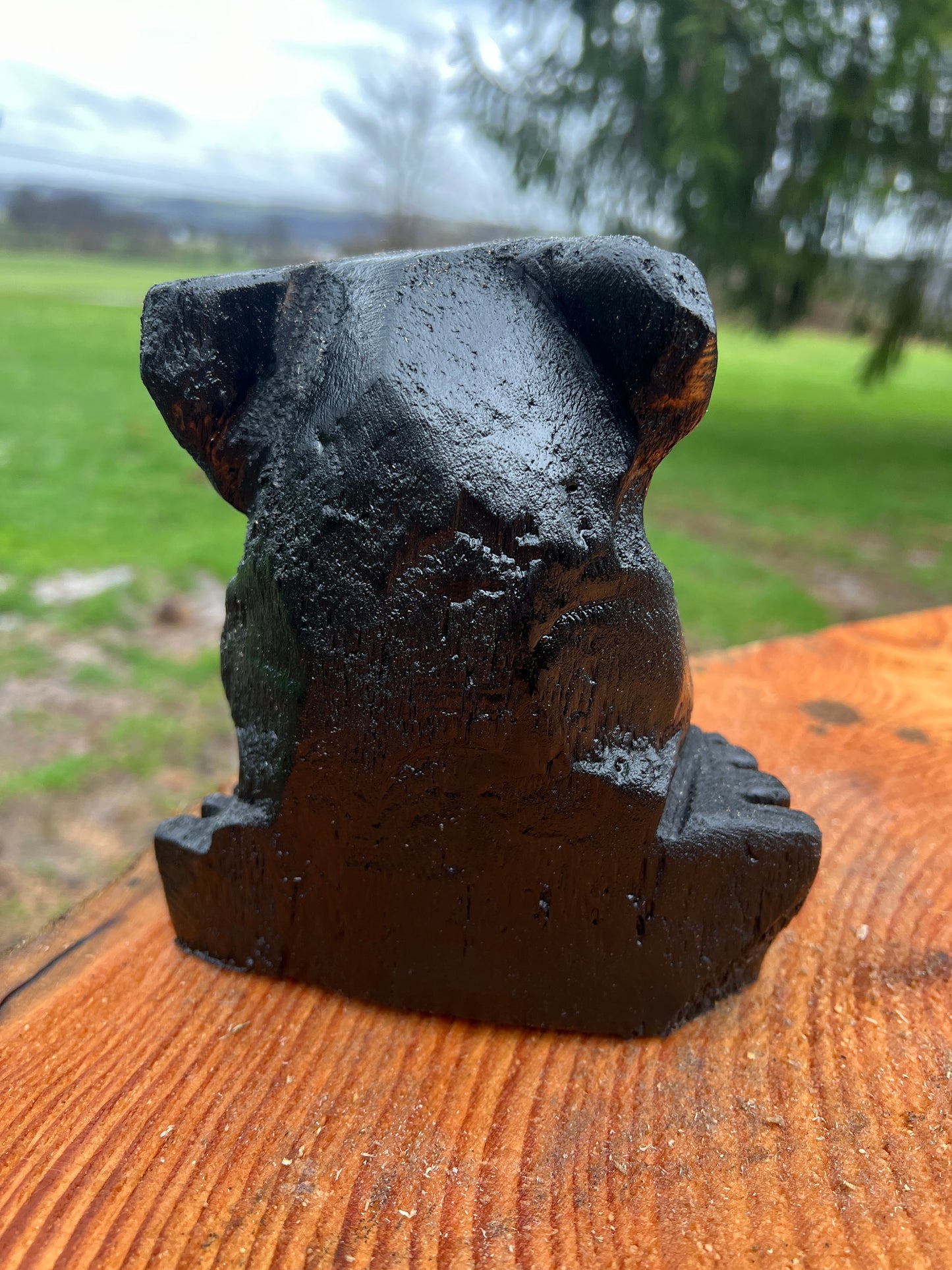 Hand-Carved Little Bear Sculpture 1