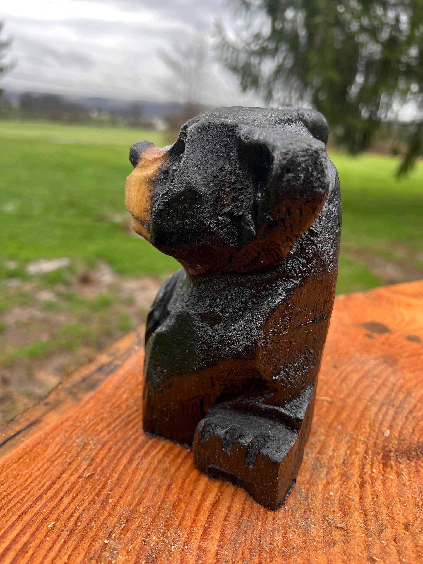 Hand-Carved Little Bear Sculpture 1