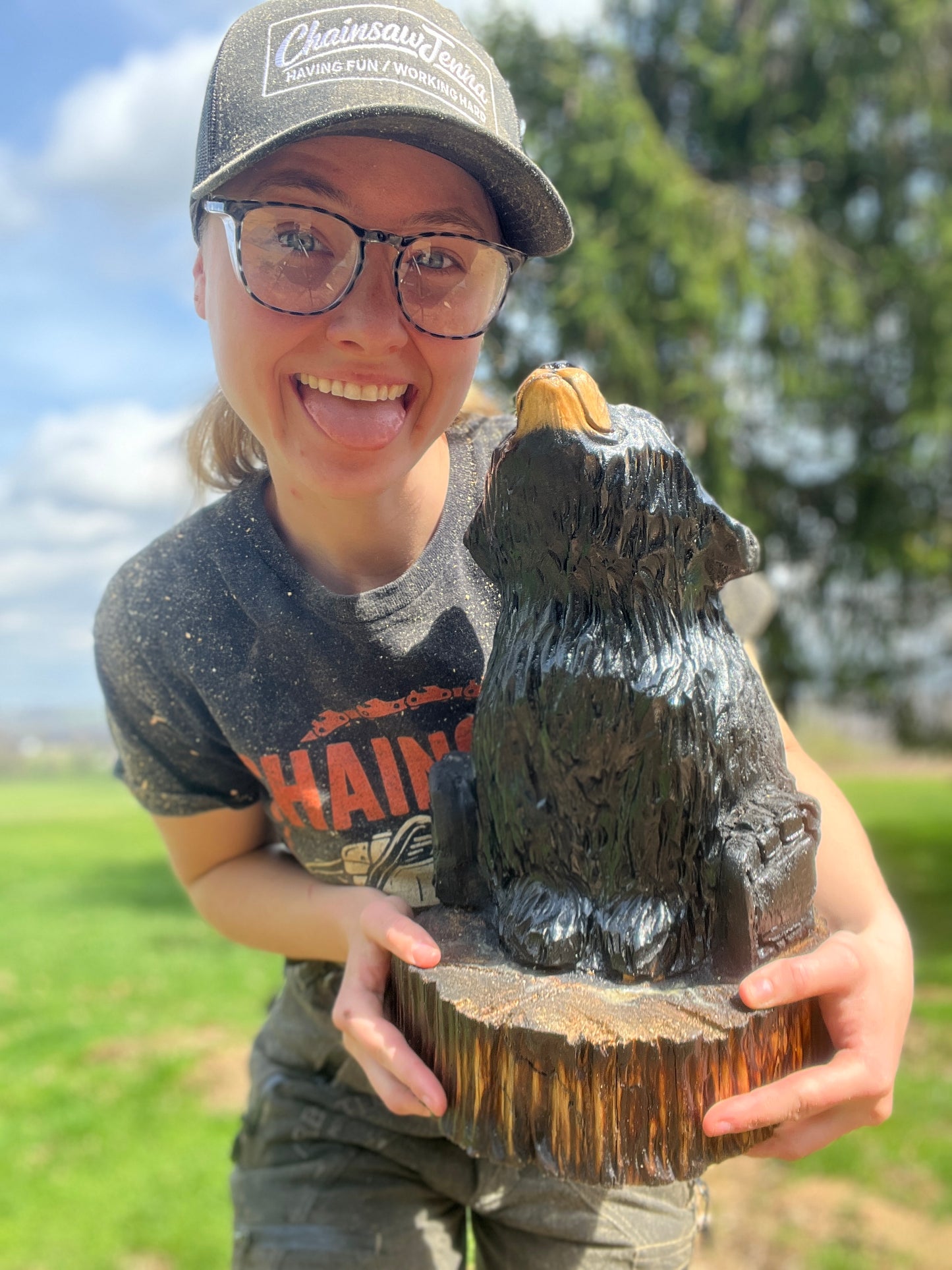 Hand-Carved Silly Bear