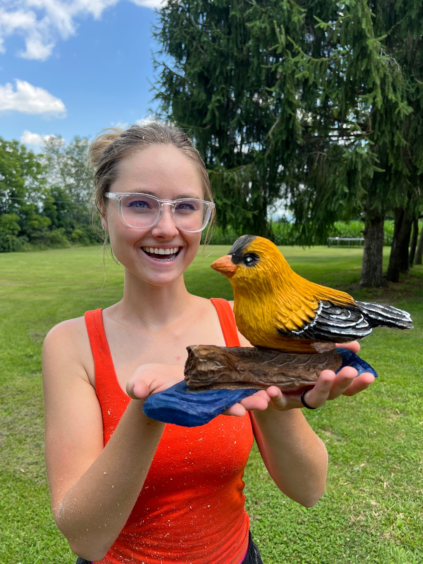 Golden Finch Carving