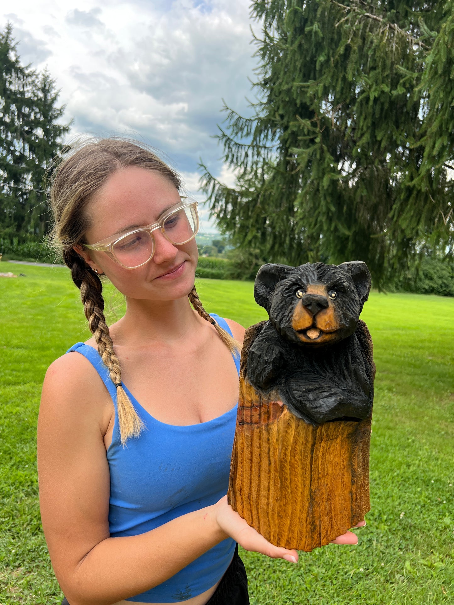 Small Bear in Log