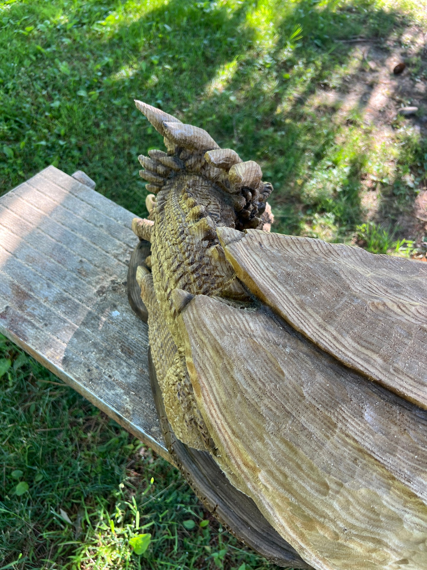 Hand-Carved Catalpa Wood Dragon