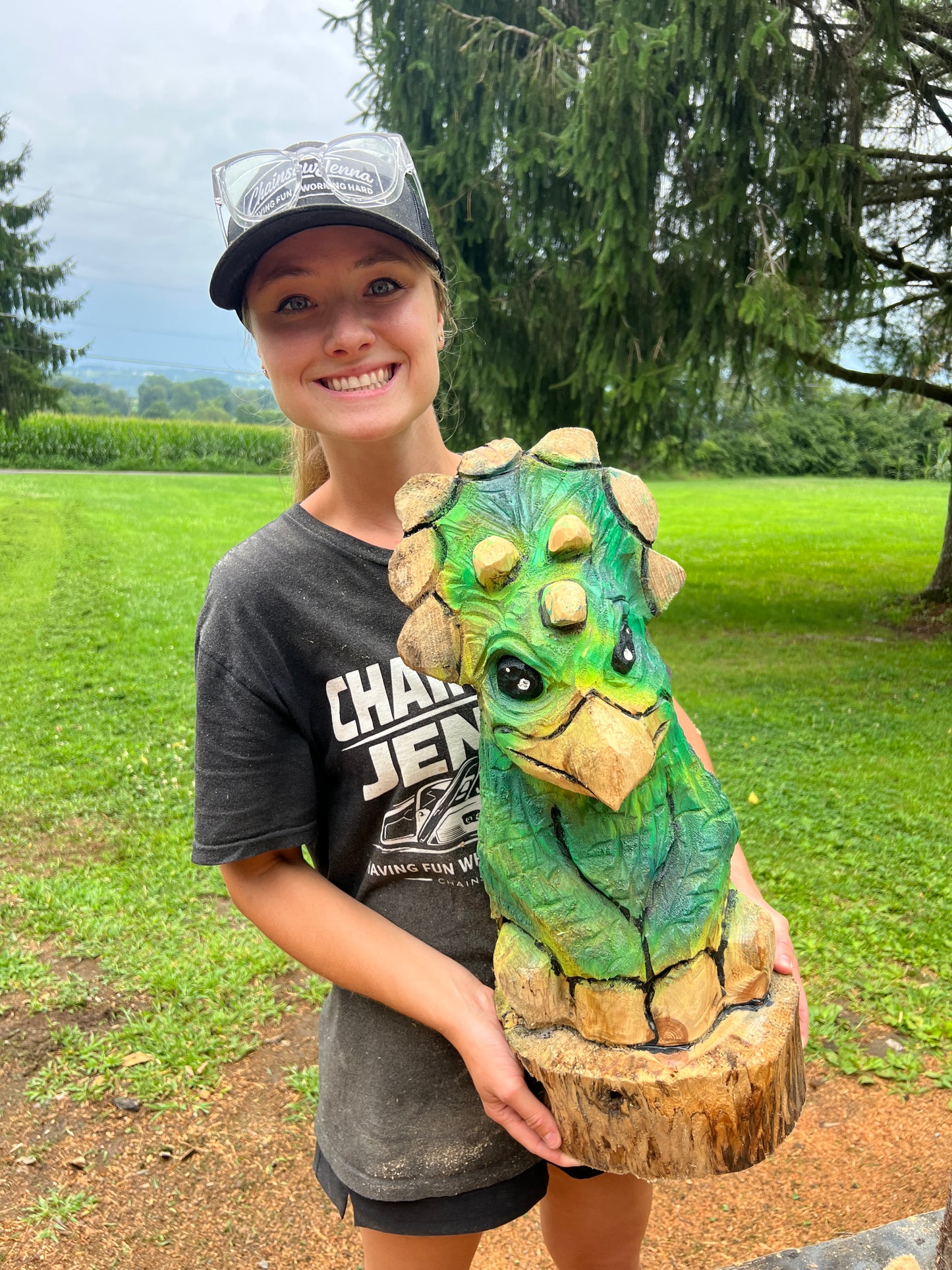 Hand-Carved 1hr Triceratops